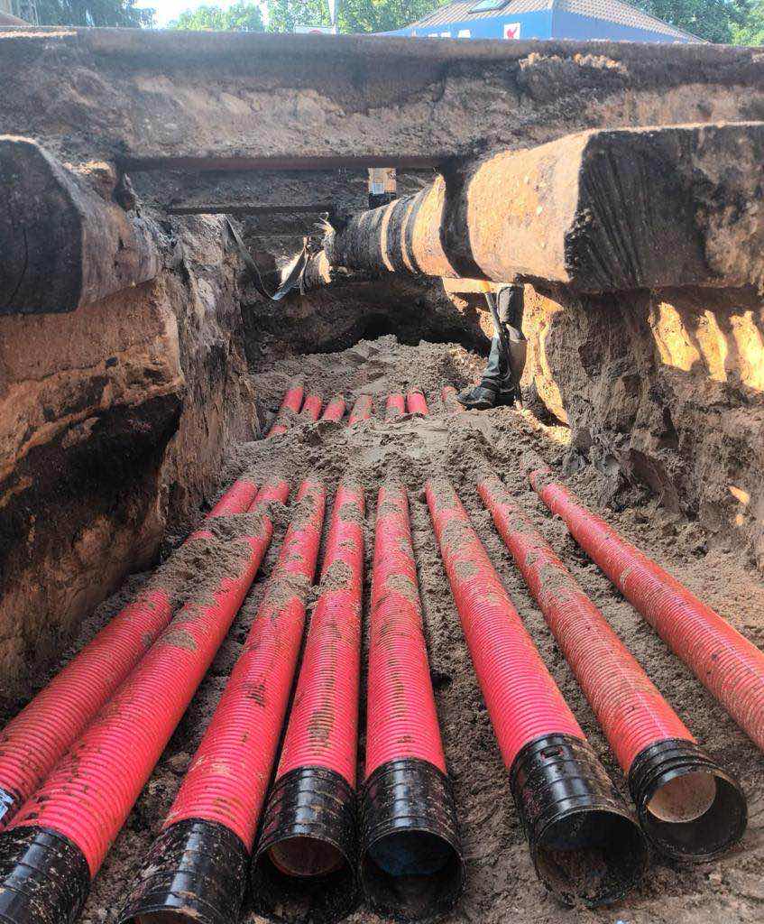 Drainage and sewer network construction