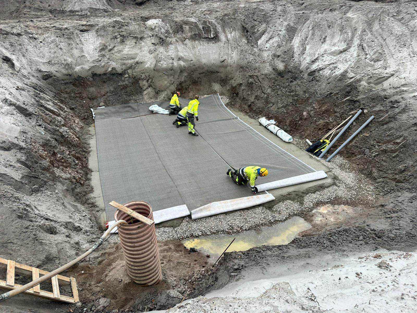 Foundation preparation works