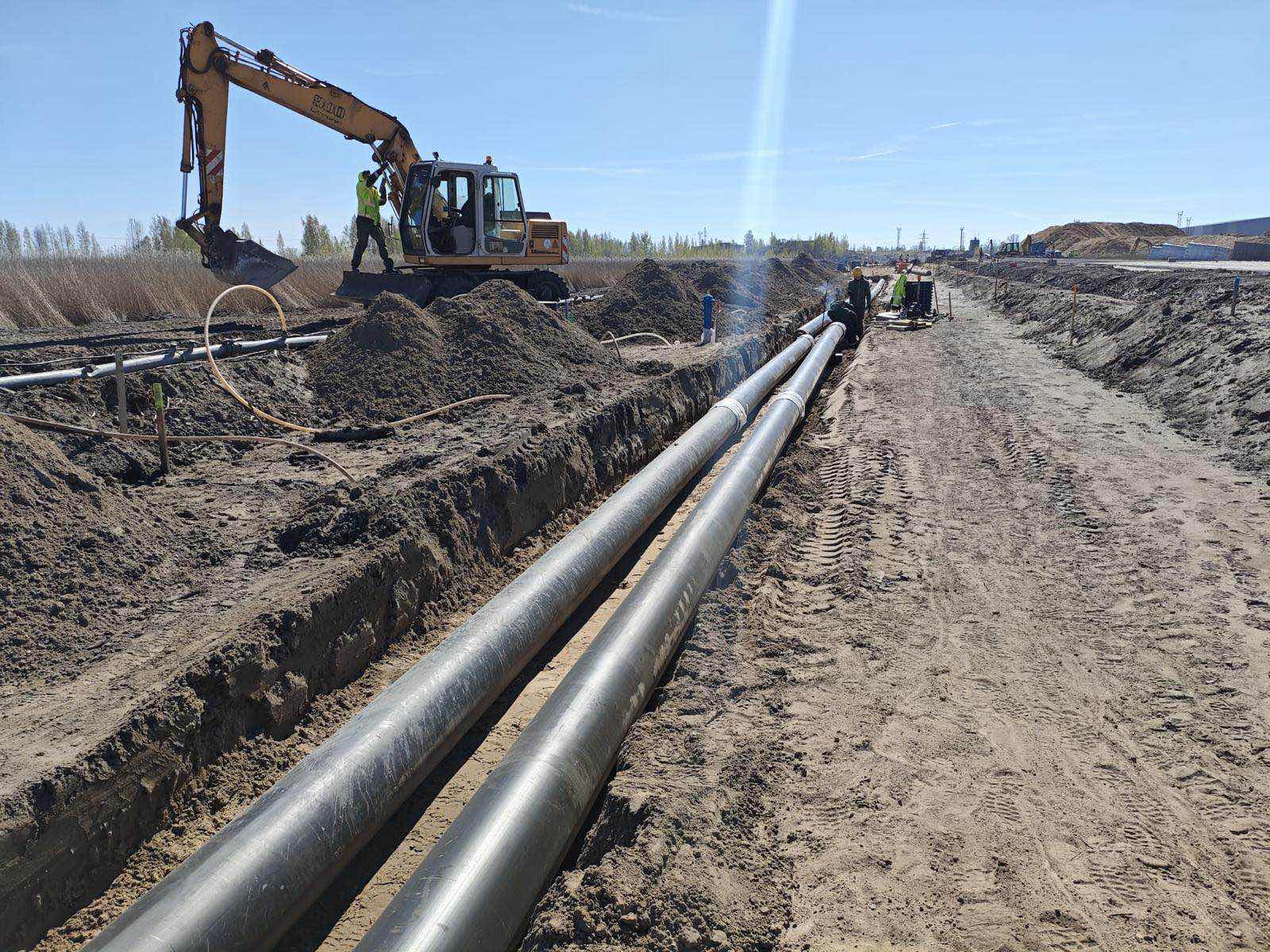 Pipeline route installation works