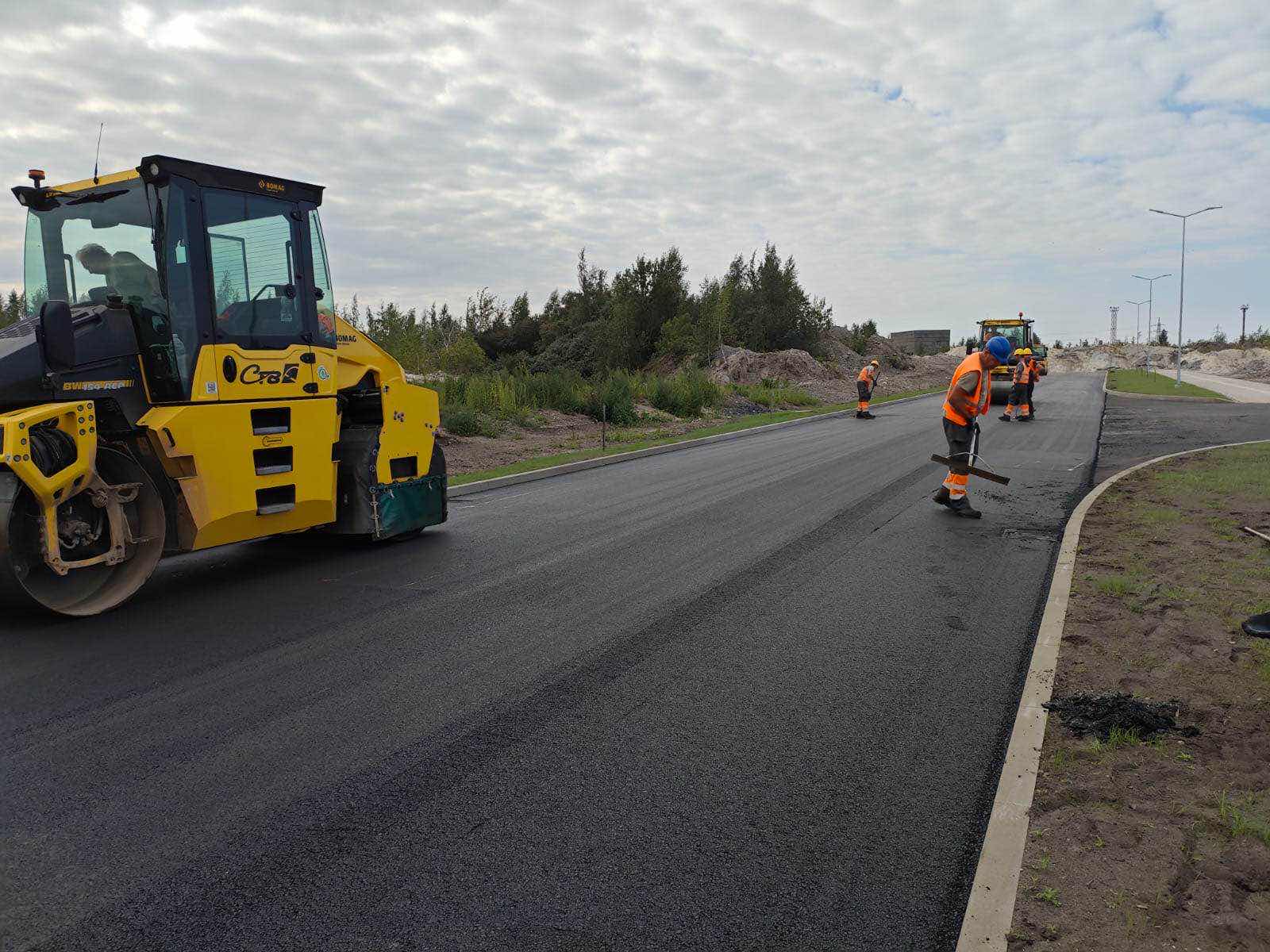 Road surface and finishing works